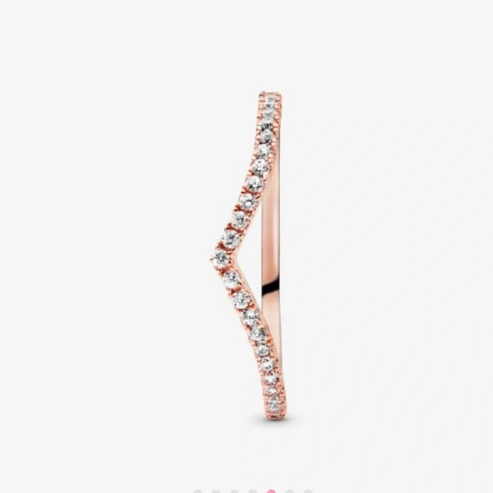 NWT Pandora Sparkling Wishbone Stackable Ring - Picture 5 of 8